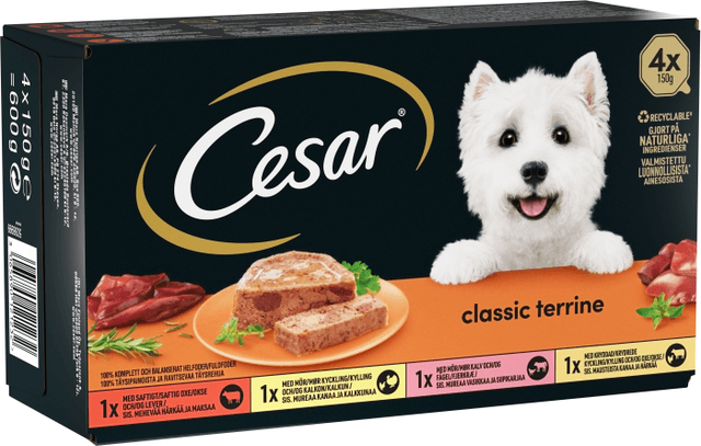 Våtfoder för Hund Classic Terrine Mixad 4x150g