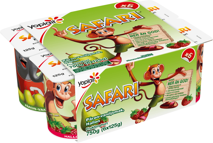 Yoghurt Safari Päron, vanilj & hallon