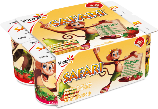 Vaniljyoghurt Safari Jordgubb, hallon & päron