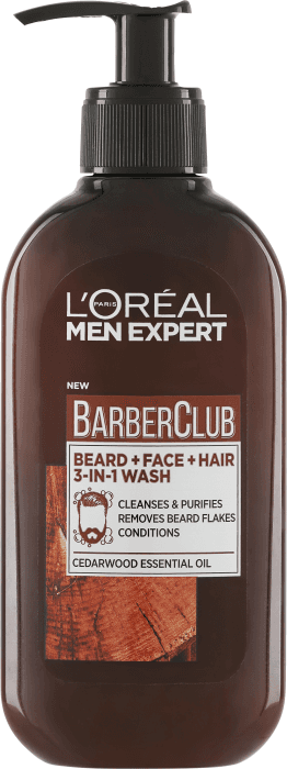 3 in1 Wash Beard+Face+Hair Barber Club