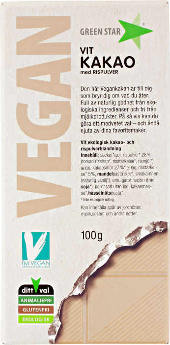 Choklad Vit Vegan Ekologisk