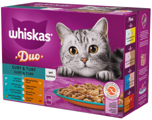 Kattmat Duo Surf & truf i gele 1+