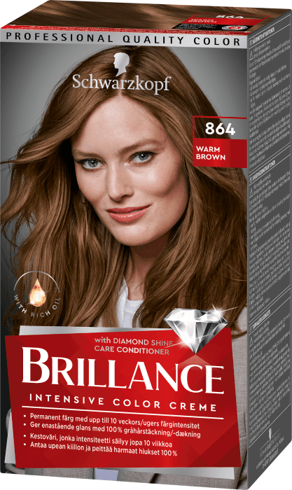864 Varm brun Hårfärg