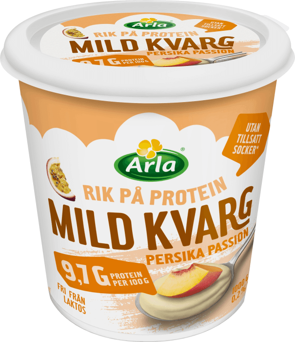 Mild Kvarg Persika & Passion Laktosfri Utan Tillsatt Socker 0,2%