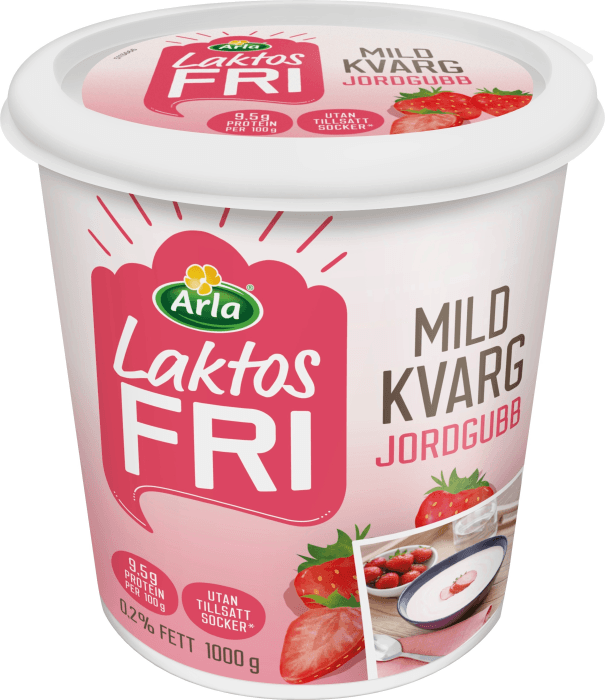 Mild Kvarg Jordgubb Laktosfri Utan Tillsatt Socker 0%
