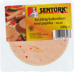 Kyckling Kalkonkorv med paprika skivad