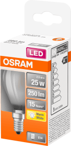 LED CL P Klot E14 25W Matt