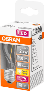 LED CL P 25 Klot E27 Dim Fil