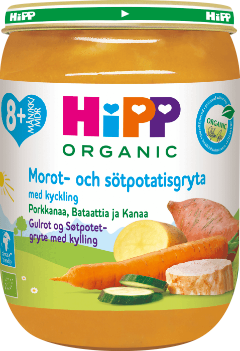 Barnmat Morot & Sötpotatisgryta med Kyckling 8 mån Eko