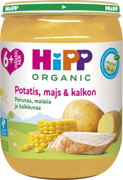 Barnmat Potatis, Majs & Kalkon 6 mån Eko