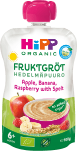 Fruktgröt Äpple, Banan & Hallon 6M EKO