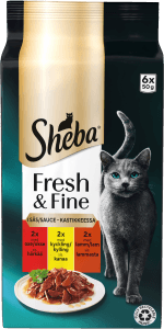 Kattmat Blandade Smaker i Sås 6x50g