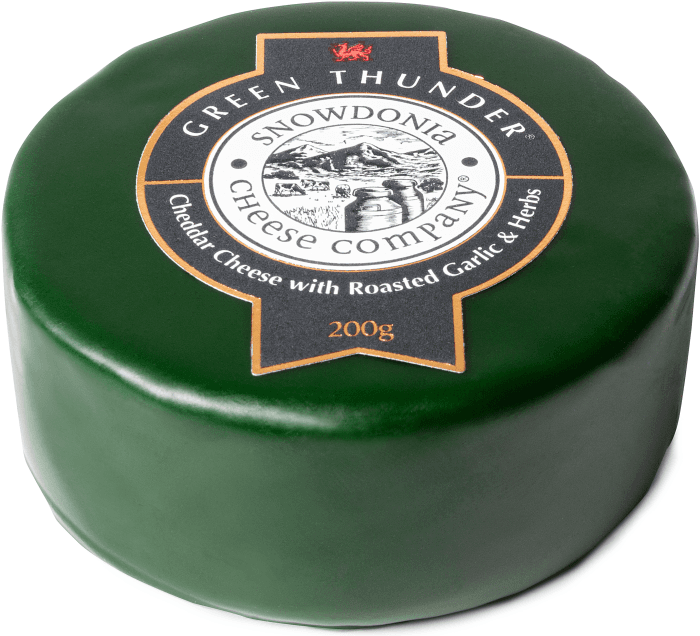 Green Thunder Cheddar ost Vitlök, kryddor & örter Cheese Company