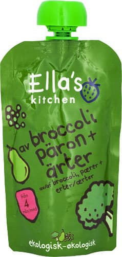 Klämmis Broccoli, Päron & Ärter 4 mån Eko