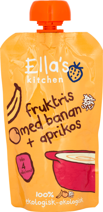 Fruktris med Banan & Aprikos 4 mån Eko