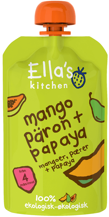 Puré Mango, Päron & Papaya 4 mån Eko