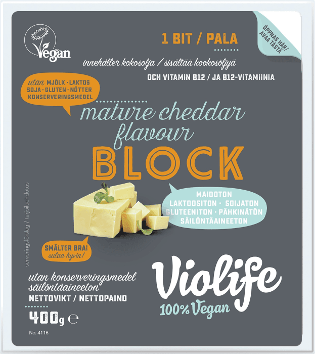 Mature Cheddar Flavour Block Vegansk