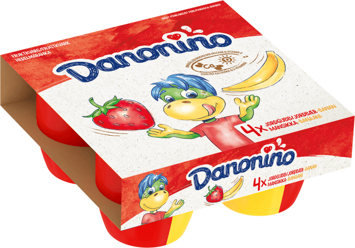 Fruktkvarg Jordgubb & Banan 4x95g