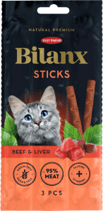 Kattsnacks Sticks Oxe & lever 3-pack