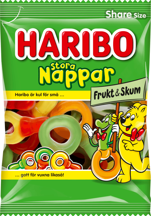 Godis Stora Nappar Frukt & Skum