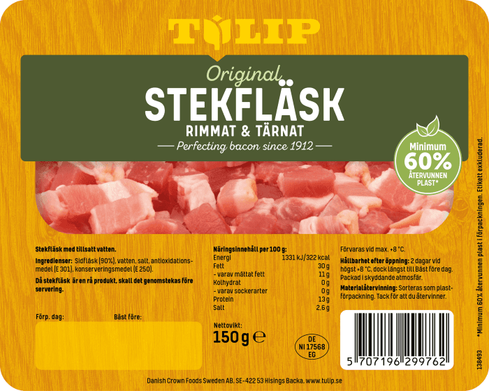 Stekfläsk Original Rimmat Tärnat