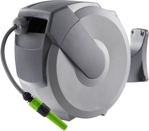 Väggslangvinda m. automatiskt upprullning