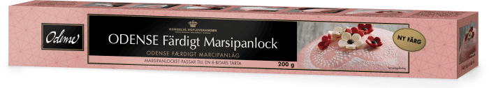 Marsipanlock Rosa med Jordgubbssmak