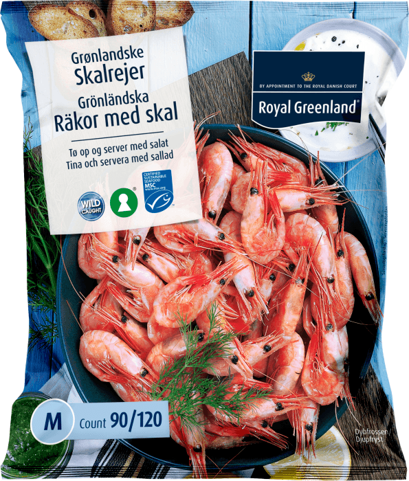 Räkor med skal 90/120 Fryst