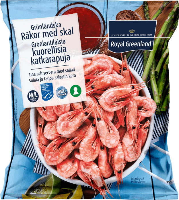 Räkor med Skal M/l 80/100 Frysta