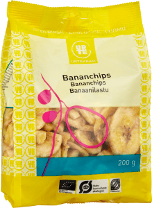 Spröda Bananchips Ekologiska