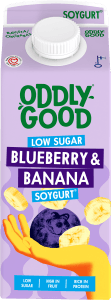 Sojamellanmål Sojagurt Blåbär & Banan lättsockrad 1,8%