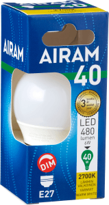 Led Klotlampa 480lm E27 40w Dim Varmvit