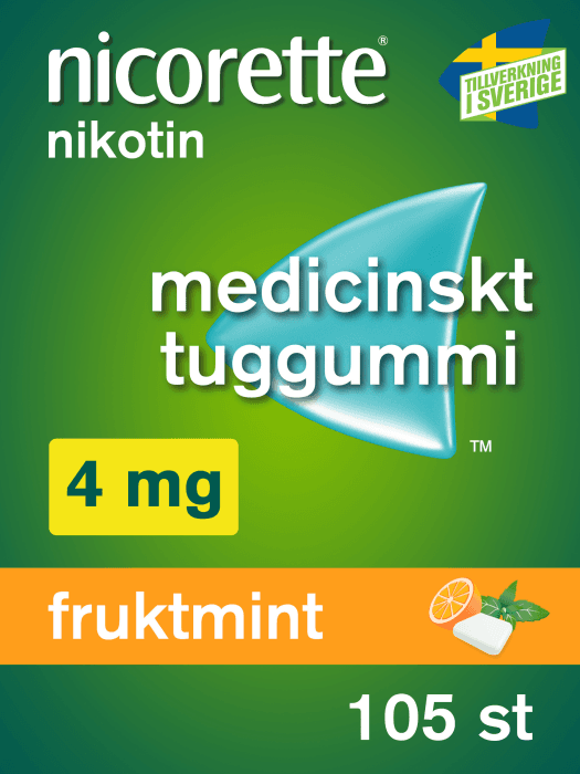 Medicinskt Nikotintuggummi 4mg Fruktmint