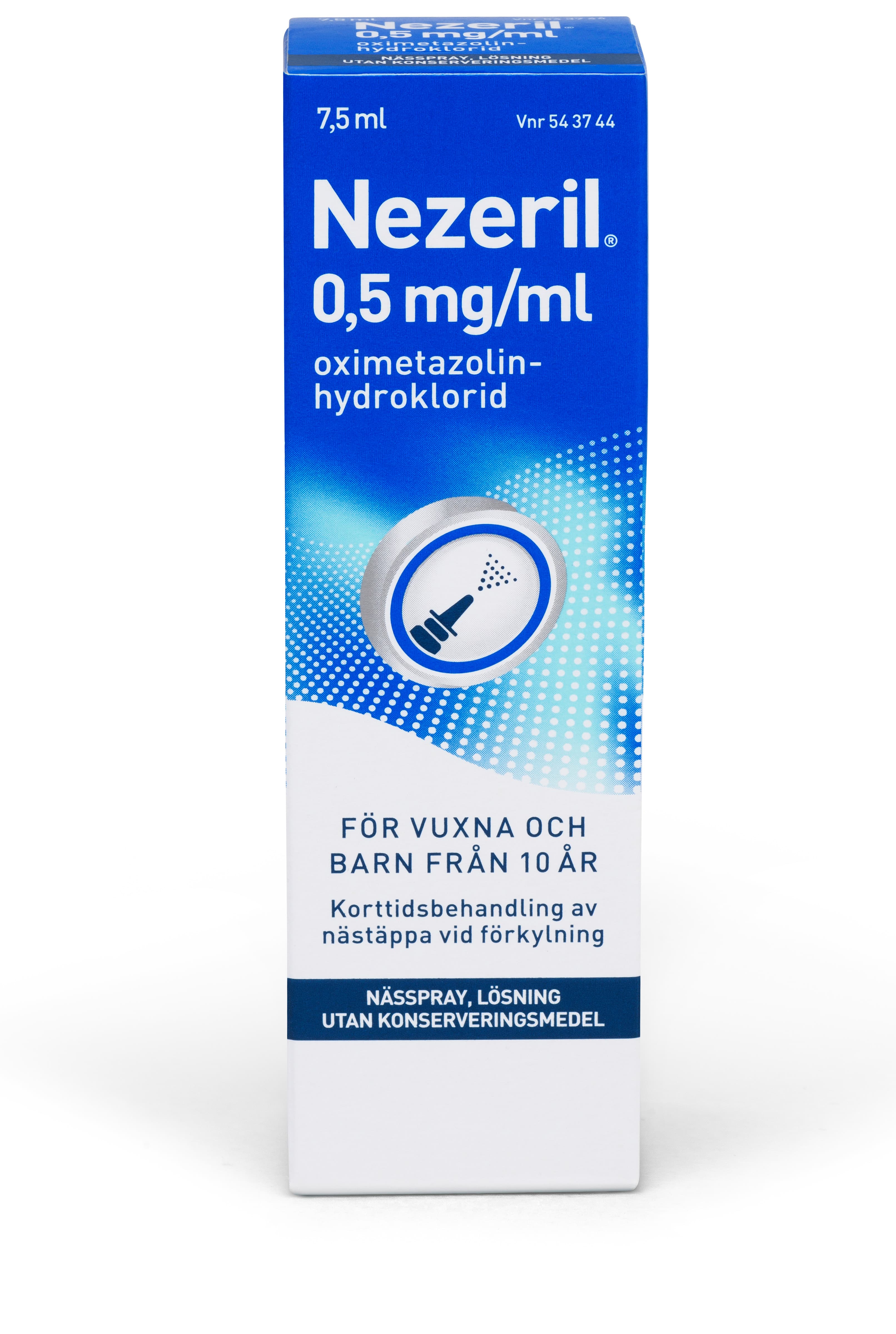 Nässpray Oximetazolin 0,5 mg/ml Lösning 7,5 ml