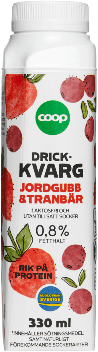Laktosfri Drickkvarg Jordgubb & tranbär