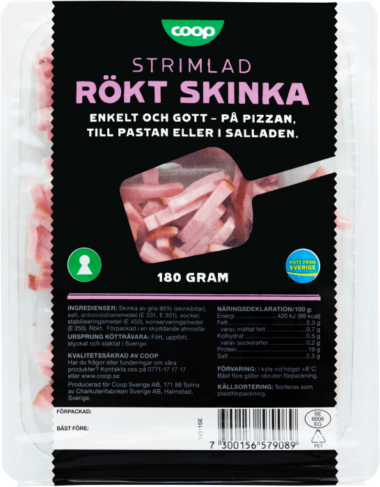 Rökt skinka Strimlad