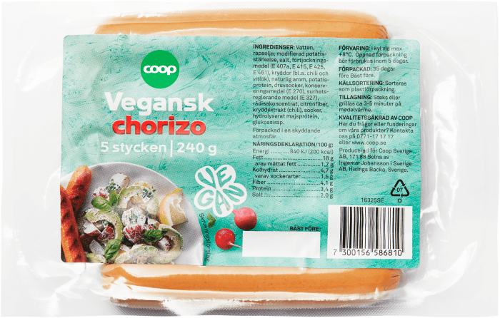 Chorizo Vegansk
