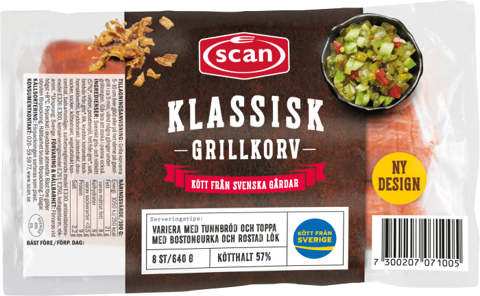 Grillkorv med Tunt Skinn 8-p