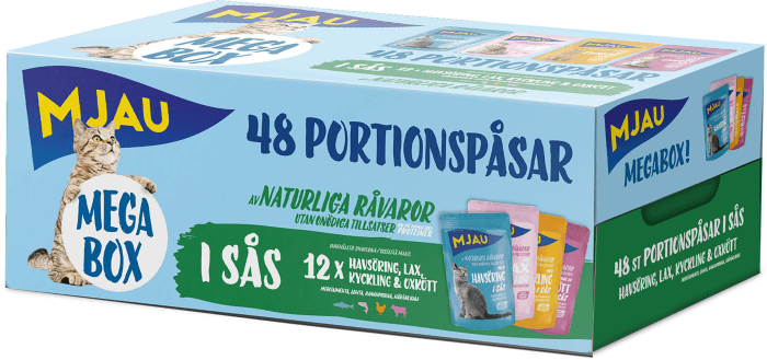 Kattmat i Sås Oxkött/Kyckling/Fjällröding/Lax 48x85g