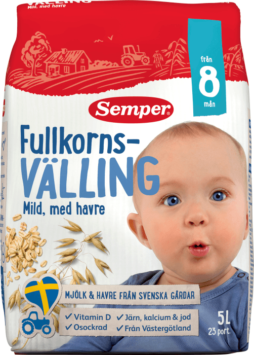 Fullkornsvälling Mild med Havre 8 mån