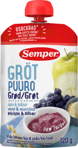 Klämmis Gröt Äpple & Blåbär 6 mån