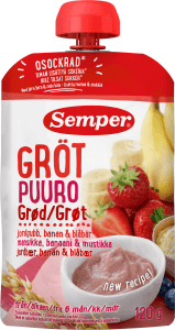 Klämmis Gröt Jordgubb, Banan & Blåbär 6 mån