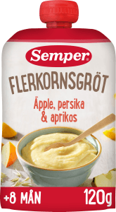 Flerkornsgröt Äpple, Persika & Aprikos 8 mån