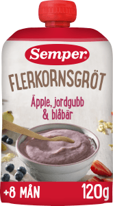 Flerkornsgröt Äpple, Jordgubb & Blåbär 8 mån
