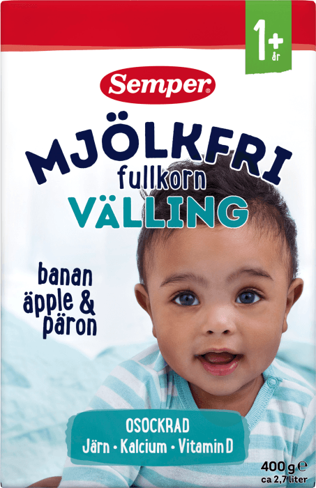 Fullkornsvälling Banan, Äpple & Päron Mjölkfri 12 mån