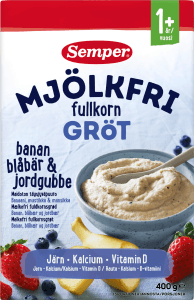 Fullkornsgröt Banan, Blåbär & Jordgubbe Mjölkfri 12 mån