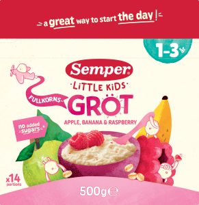 Fullkornsgröt Äpple, Hallon & Banan 1-3 år