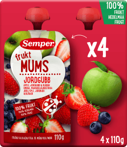 Fruktmums Jordgubb 6M 4x110g