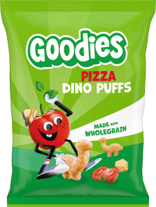 Barnsnacks Dino puffs pizza Från 3år