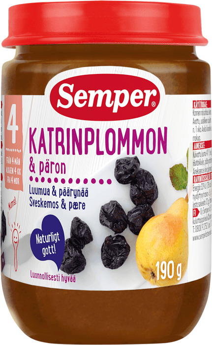 Katrinplommon, Päron & Äpple 4 mån